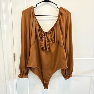 Brown Long Sleeve Bodysuit
